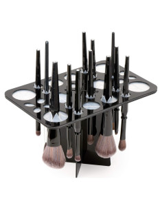 Soporte para Secado de Brochas Luckyiren 28 Ranuras Negro