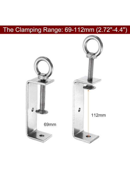 Abrazaderas C HARFINGTON Acero Inoxidable 120mm 2 Pcs