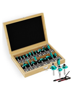 Juego de 20 Brocas para Router CSOOM 1/4" (0,64 cm) Profesional