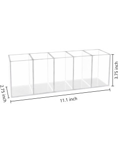 Soporte organizador de escritorio HSYMQ acrílico transparente 5 compartimentos 2
