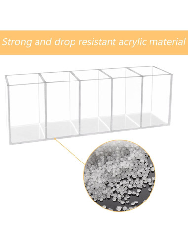 Soporte organizador de escritorio HSYMQ acrílico transparente 5 compartimentos