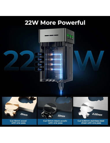 Grabador Láser Creality Falcon 2 22W CNC para Metal y Madera