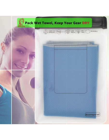 Paquete de 4 Bolsas de Aseo Transparentes ecomanner TSA