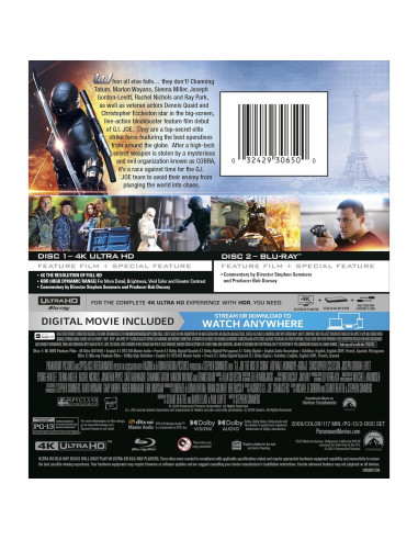 G.I. Joe El Ascenso de la Cobra 4K UHD + Blu-ray Digital