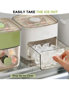 Bandeja de Hielo Wiki Jooy con Tapa y Contenedor Blanco 2