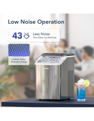 Máquina de Hielo Nugget KOVIET IM01 19kg/día Gris Plateado