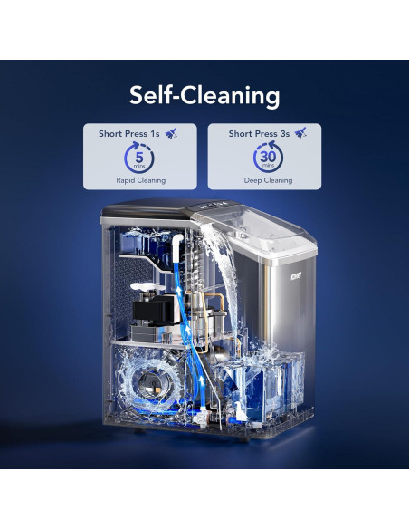 Máquina de Hielo Nugget KOVIET IM01 19kg/día Gris Plateado