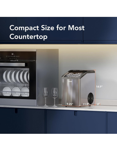 Máquina de Hielo Nugget KOVIET IM01 19kg/día Gris Plateado