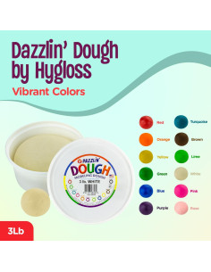 Masa de Modelar Hygloss Dazzlin 1,36 kg Blanca No Tóxica 2