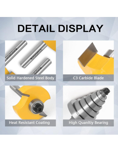 Juego de Fresas de Rebaje CHoiKWong 1/4" Mango Carburo