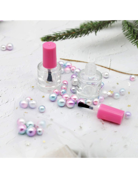 GTHER 20 Botellas de Vidrio Vacías 8ML para Esmalte de Uñas Rosa