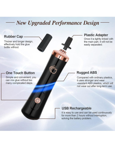 Agitador Eléctrico de Pegamento para Pestañas Eenten USB