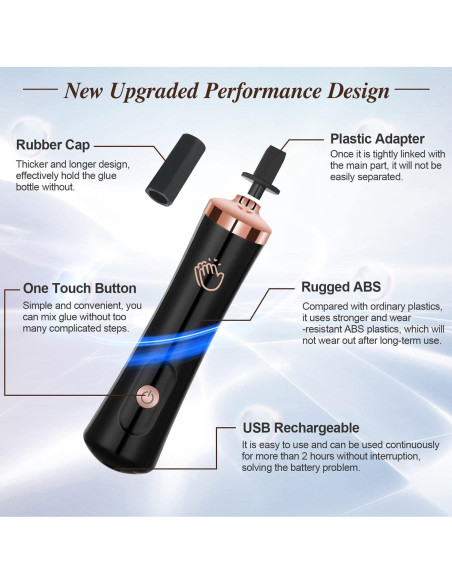 Agitador Eléctrico de Pegamento para Pestañas Eenten USB