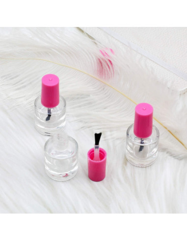 GTHER 20 Botellas de Vidrio Vacías 8ML para Esmalte de Uñas Rosa