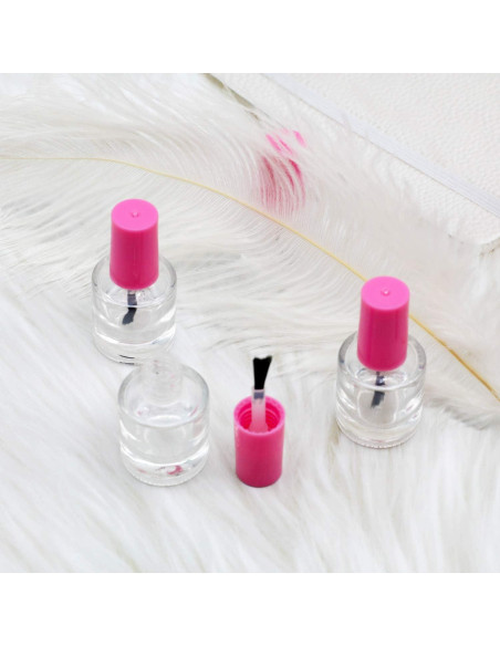 GTHER 20 Botellas de Vidrio Vacías 8ML para Esmalte de Uñas Rosa