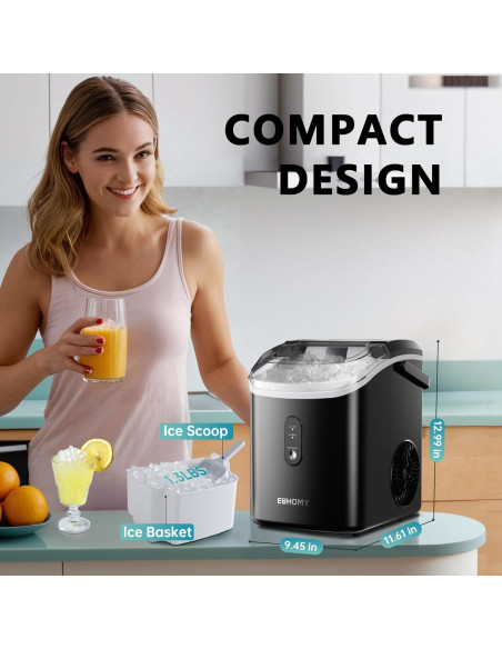 Fabricante de Hielo Tipo Nugget EUHOMY IM-12S-HM 15.88 kg/día