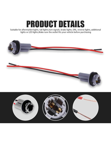 Conector Socket Bombilla T10 T13 T15 Irinidig 2 Pcs Universal