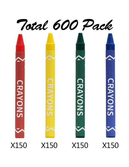 Crayones Madisi a Granel 600 Unidades 4 Colores