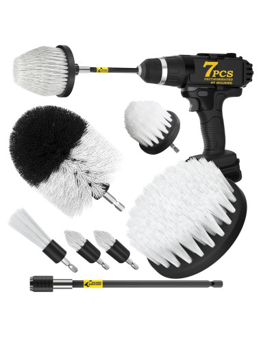 Holikme Kit de Cepillos para Taladro - 7 Accesorios de Limpieza