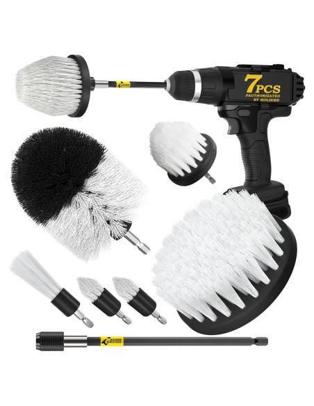 Holikme Kit de Cepillos para Taladro - 7 Accesorios de Limpieza
