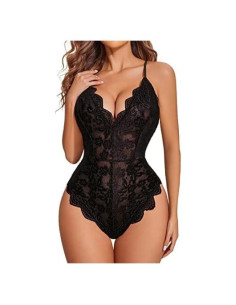 Body Lencería Avidlove Negro Encaje Sexy Ajustable