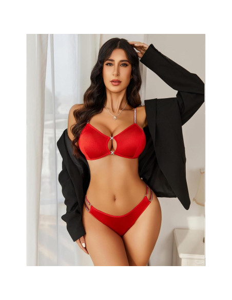 Conjunto de Lencería Avidlove Rojo 2 Piezas Sexy