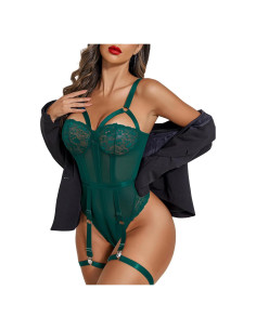 Avidlove Lencería Sexy Verde Lago con Cinturilla Ajustable