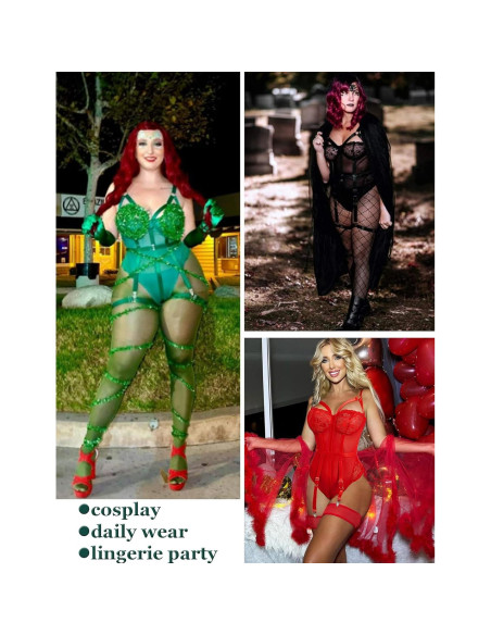 Avidlove Lencería Sexy Verde Lago con Cinturilla Ajustable