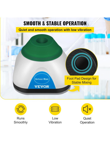 Mezclador Vortex VEVOR 6000RPM Mini 50mL Verde