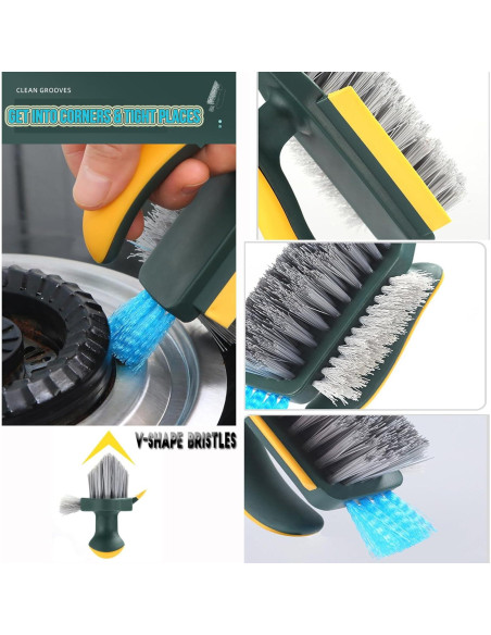 Cepillo de Lechada 4 en 1 ZIOYCKL Verde con Rasqueta