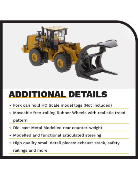 Cargadora Caterpillar 972M Diecast Masters 1:87 con Horquilla