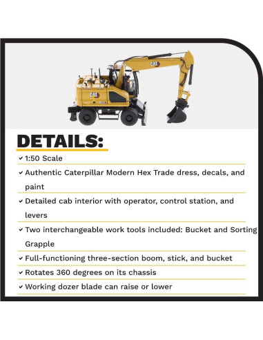 Excavadora de Ruedas Caterpillar M318 Diecast Masters 1:50