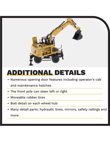 Excavadora de Ruedas Caterpillar M318 Diecast Masters 1:50
