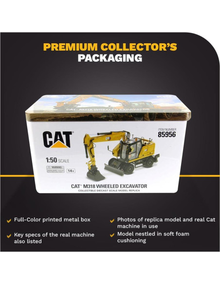 Excavadora de Ruedas Caterpillar M318 Diecast Masters 1:50