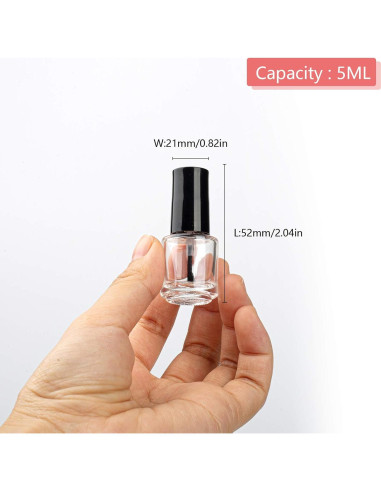 GTHER 20 Botellas Vacías de Vidrio 5ML para Esmalte de Uñas