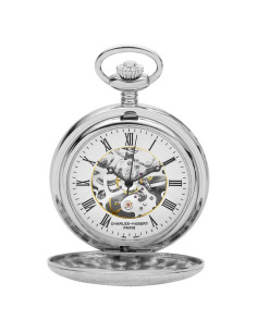 Reloj de bolsillo mecánico Charles-Hubert 47mm esfera esqueleto