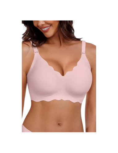Sostén Inalámbrico Sin Costuras HORISUN Rosa Talla X-Large