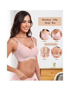 Sostén Inalámbrico Sin Costuras HORISUN Rosa Talla X-Large 2