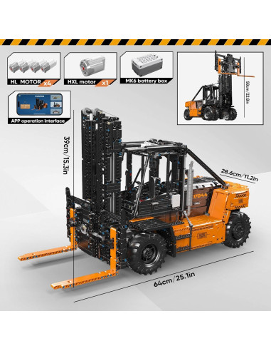 Camión Elevador de Carga Mould King 17044 RC 4579 Piezas