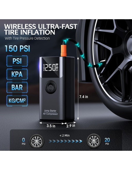 Arrancador de Salto LERTIN QS003 con Compresor 3500A 150PSI