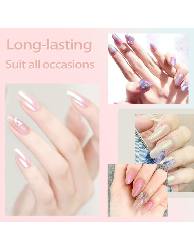 Kit de Polvo de Uñas Cromado Allstarry - 4 Colores Efecto Espejo