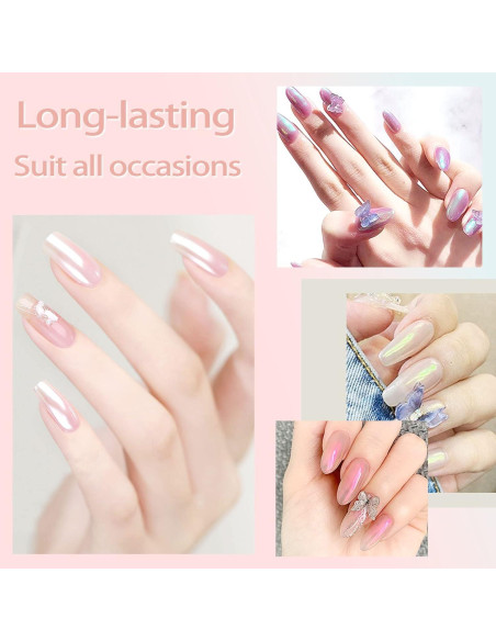 Kit de Polvo de Uñas Cromado Allstarry - 4 Colores Efecto Espejo