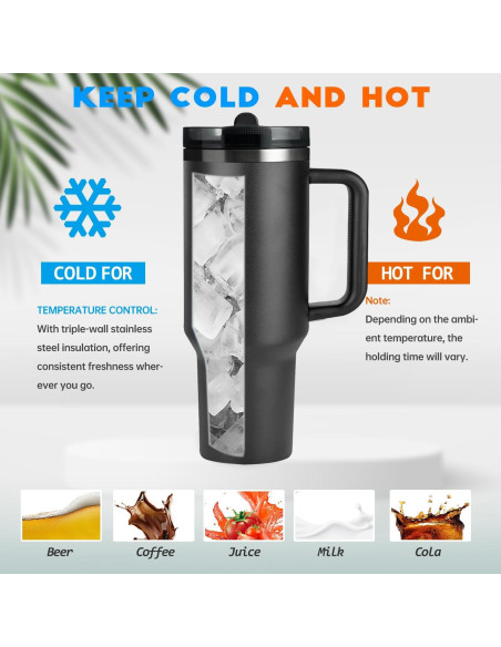 Vaso Aislado ZJT 1.18 L con Asa y Tapa Desmontable Negro