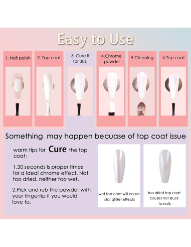 Kit de Polvo de Uñas Cromado Allstarry - 4 Colores Efecto Espejo