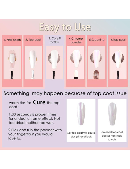 Kit de Polvo de Uñas Cromado Allstarry - 4 Colores Efecto Espejo