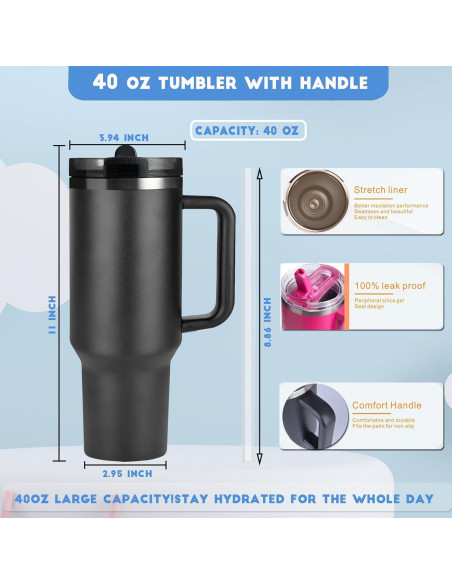 Vaso Aislado ZJT 1.18 L con Asa y Tapa Desmontable Negro