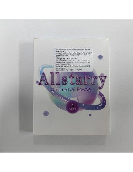 Kit de Polvo de Uñas Cromado Allstarry - 4 Colores Efecto Espejo