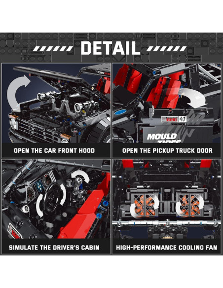 Camioneta Pickup Mould King WX13082 3695 Piezas Control Remoto