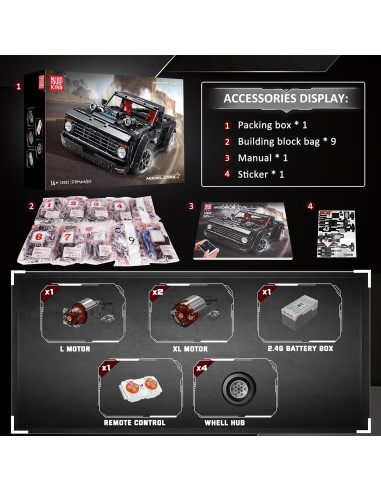 Camioneta Pickup Mould King WX13082 3695 Piezas Control Remoto