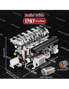 Mould King Motor L4 1787 Piezas Kit de Construcción STEM 2